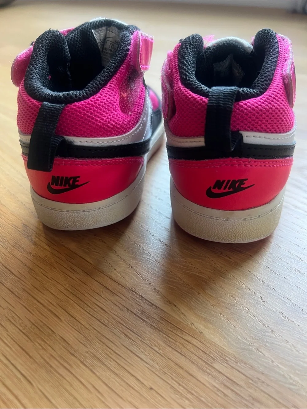 Nike Kids Mid-Top Sneakers in Pink, Black & White